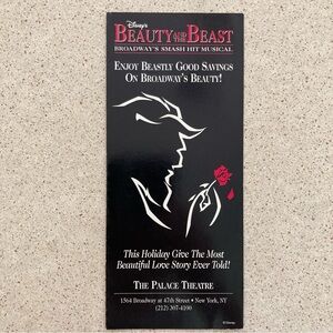3 Panel Flyer Beauty and the Beast  Broadway Pictured Susan Egan & Terrence Mann